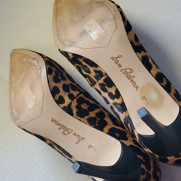 Sam Edelman Animal Print Calf Hair Heels sz 9 - Picture 10 of 15